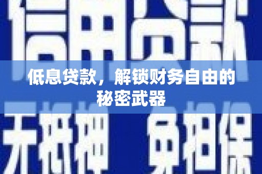 东明低息贷款，解锁财务自由的秘密武器