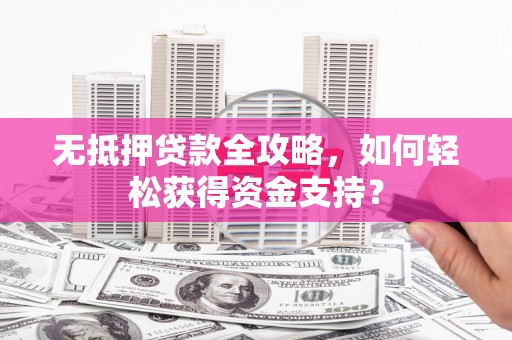 隆回无抵押贷款全攻略，如何轻松获得资金支持？
