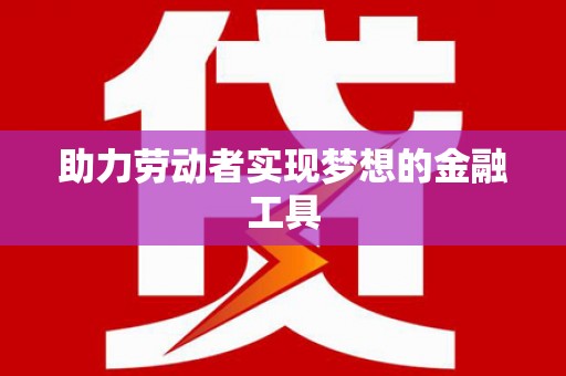 龙凤助力劳动者实现梦想的金融工具